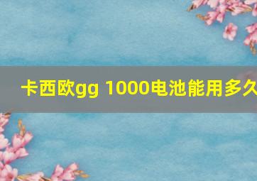 卡西欧gg 1000电池能用多久